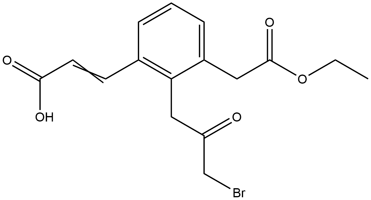 Ethyl 2-(3-bromo-2-oxopropyl)-3-(2-carboxyvinyl)phenylacetate Structural