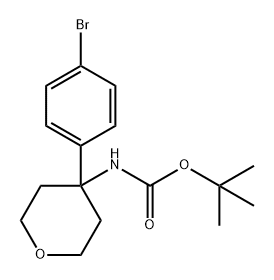 tert-butyl N-[4-(4-bromophenyl)oxan-4-yl]carbamate Structural