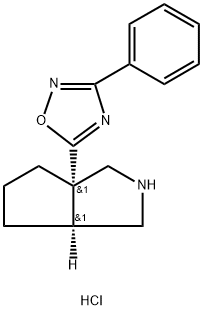 rac-5-[(3aR,6aR)-octahydrocyclopenta[c]pyrrol-3a-yl]-3-phenyl-1,2,4-oxadiazole hydrochloride, cis Structural