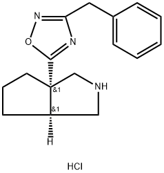 rac-5-[(3aR,6aR)-octahydrocyclopenta[c]pyrrol-3a-yl]-3-benzyl-1,2,4-oxadiazole hydrochloride, cis Structural