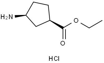 rac-ethyl (1R,3S)-3-aminocyclopentane-1-carboxylate hydrochloride, cis Structural