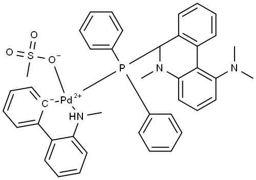 Palladium, [2′-(diphenylphosphino-κP)-N2,N2,N6,N6-tetramethyl[1,1′-biphenyl]-2,6-diamine](methanesulfonato-κO)[2′-(methylamino-κN)[1,1′-biphenyl]-2-yl-κC]- Structural