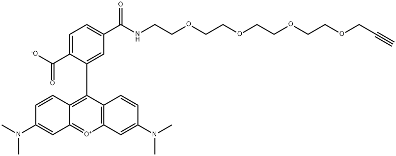 Acetylene-PEG4-carboxytetramethylrhodamine 110 conjugate Structural