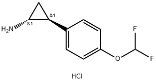 rac-(1R,2S)-2-[4-(difluoromethoxy)phenyl]cyclopropan-1-amine hydrochloride, trans Structural