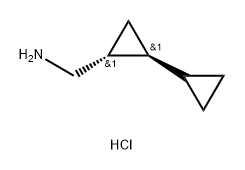 rac-[(1R,2S)-2-cyclopropylcyclopropyl]methanamine hydrochloride, trans Structural