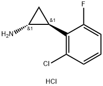 rac-(1R,2S)-2-(2-chloro-6-fluorophenyl)cyclopropan-1-amine hydrochloride, trans Structural