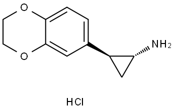 rac-(1R,2S)-2-(2,3-dihydro-1,4-benzodioxin-6-yl)cyclopropan-1-amine hydrochloride, trans Structural