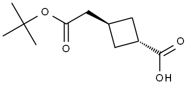 Cyclobutaneacetic acid, 3-carboxy-, 1-(1,1-dimethylethyl) ester, trans- Structural