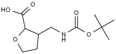 3-({[(Tert-butoxy)carbonyl]amino}methyl)oxolane-2-carboxylic acid Structural