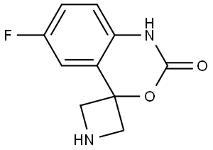6'-Fluoro-1',2'-dihydrospiro[azetidine-3,4'-[3,1]benzoxazine]-2'-one Structural