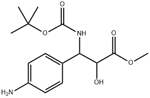 Benzenepropanoic acid, 4-amino-β-[[(1,1-dimethylethoxy)carbonyl]amino]-α-hydroxy-, methyl ester Structural
