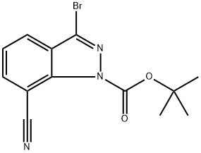 tert-butyl 3-bromo-7-cyano-1H-indazole-1-carboxylate Structural
