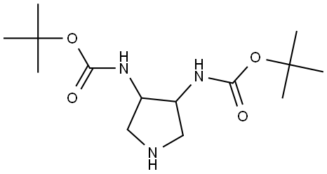 Di-tert-butyl pyrrolidine-3,4-diylbiscarbamate Structural