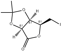 D-Lyxonic acid, 5-deoxy-5-iodo-2,3-O-(1-methylethylidene)-, γ-lactone Structural