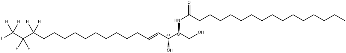 N-[2R-hydroxy-1S-(hydroxymethyl)-3E-heptadecen-1-yl-d7]-hexadecanamide Structural