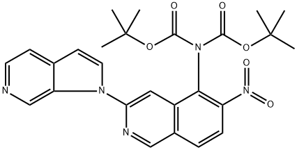 Imidodicarbonic acid, 2-[6-nitro-3-(1H-pyrrolo[2,3-c]pyridin-1-yl)-5-isoquinolinyl]-, 1,3-bis(1,1-dimethylethyl) ester Structural