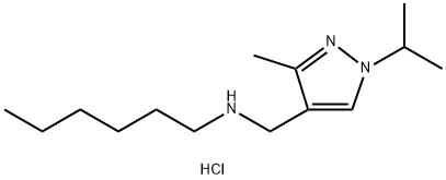 hexyl[(1-isopropyl-3-methyl-1H-pyrazol-4-yl)methyl]amine Structural