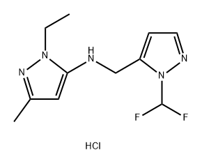 N-{[1-(difluoromethyl)-1H-pyrazol-5-yl]methyl}-1-ethyl-3-methyl-1H-pyrazol-5-amine Structural