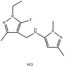 N-[(1-ethyl-5-fluoro-3-methyl-1H-pyrazol-4-yl)methyl]-1,3-dimethyl-1H-pyrazol-5-amine Structural