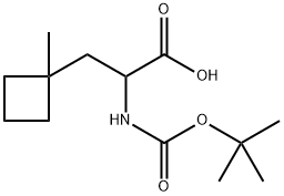 Cyclobutanepropanoic acid, α-[[(1,1-dimethylethoxy)carbonyl]amino]-1-methyl- Structural