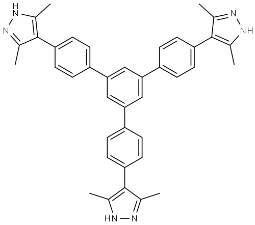 1,3,5-tri[4-(3,5-dimethyl-1H-pyrazol-4-yl)phenyl]benzene Structural
