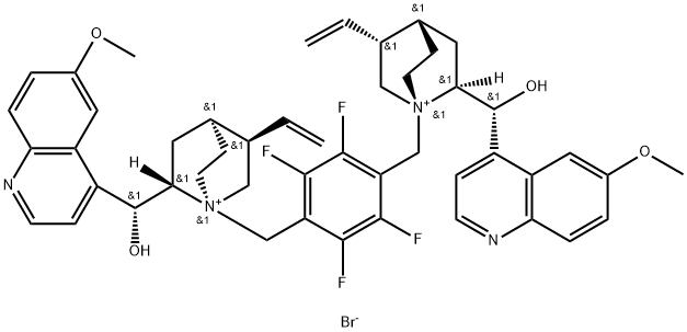 Cinchonanium, 1,1''-[(2,3,5,6-tetrafluoro-1,4-phenylene)bis(methylene)]bis[9-hydroxy-6'-methoxy-, bromide (1:2), (8α,9R)-(8''α,9''R)- Structural