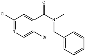 N-benzyl-5-bromo-2-chloro-N-methylisonicotinamide Structural