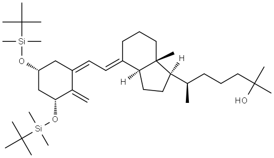 rac-(R)-6-((1R,3aS,7aR,E)-4-((Z)-2-((3R,5R)-3,5-bis((tert-butyldimethylsilyl)oxy)-2-methylenecyclohexylidene)ethylidene)-7a-methyloctahydro-1H-inden-1-yl)-2-methylheptan-2-ol Structural