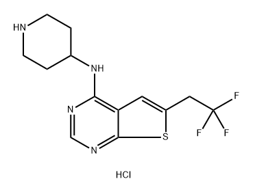 Thieno[2,3-d]pyrimidin-4-amine, N-4-piperidinyl-6-(2,2,2-trifluoroethyl)-, hydrochloride Structural