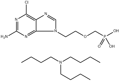 Phosphonic acid, P-[[2-(2-amino-6-chloro-9H-purin-9-yl)ethoxy]methyl]-, compd. with N,N-dibutyl-1-butanamine (1:1) Structural