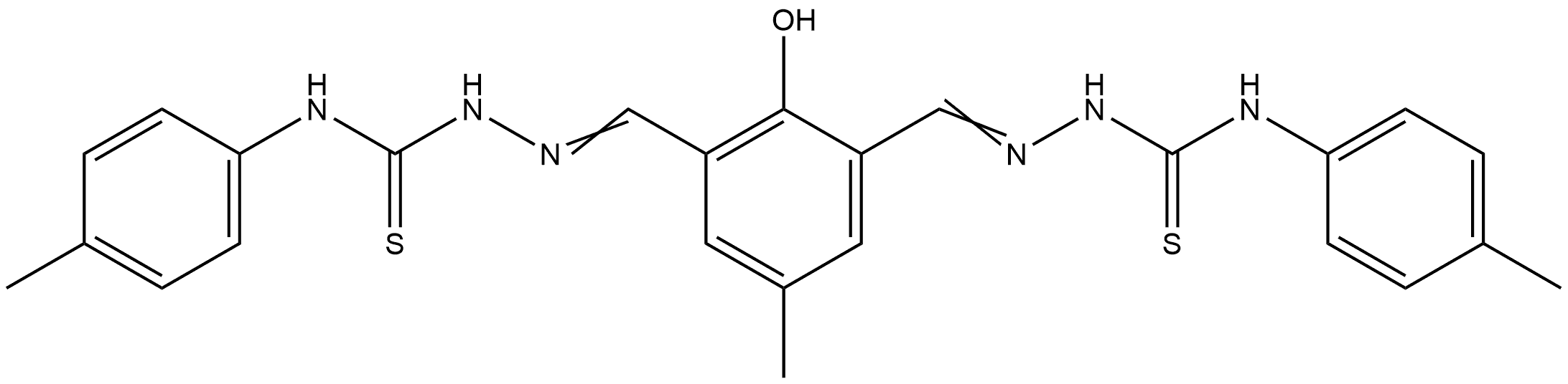 Hydrazinecarbothioamide, 2,2'-[(2-hydroxy-5-methyl-1,3-phenylene)dimethylidyne]bis[N-(4-methylphenyl)- (9CI) Structural