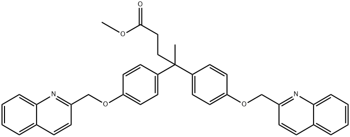 Benzenebutanoic acid, γ-methyl-4-(2-quinolinylmethoxy)-γ-[4-(2-quinolinylmethoxy)phenyl]-, methyl ester Structural
