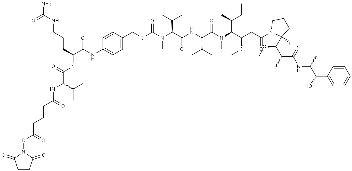 SuO-Glu-Val-Cit-PAB-MMAE Structural