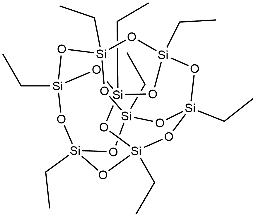 Pentacyclo[9.5.1.13,9.15,15.17,13]octasiloxane, 1,3,5,7,9,11,13,15-octaethyl- Structural
