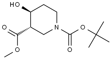 rel-1-(1,1-Dimethylethyl) 3-methyl (3R,4R)-4-hydroxy-1,3-piperidinedicarboxylate Structural