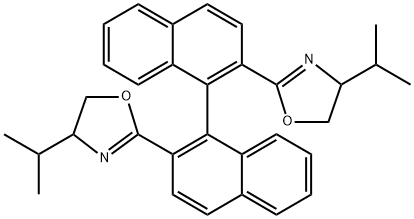 Oxazole, 2,2'-(1S)-[1,1'-binaphthalene]-2,2'-diylbis[4,5-dihydro-4-(1-methylethyl)-, (4R,4'R)- (9CI) Structural