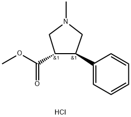 rac-methyl (3r,4s)-1-methyl-4-phenylpyrrolidine-3-carboxylate hydrochloride Structural