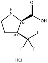 rac-(2R,3R)-3-(trifluoromethyl)pyrrolidine-2-carboxylic acid hydrochloride, trans Structural