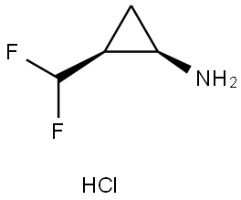 rac-(1R,2S)-2-(difluoromethyl)cyclopropan-1-amine hydrochloride, cis Structural