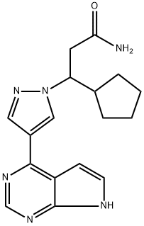 1H-Pyrazole-1-propanamide, β-cyclopentyl-4-(7H-pyrrolo[2,3-d]pyrimidin-4-yl)- Structural