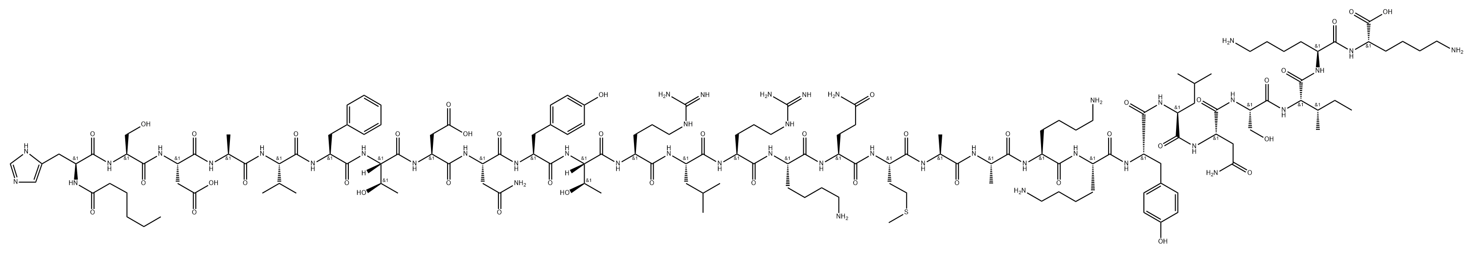 Hexanoyl-(Ala1,Lys22)-VIP Structural