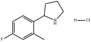 Pyrrolidine, 2-(4-fluoro-2-methylphenyl)-, hydrochloride (1:1) Structural