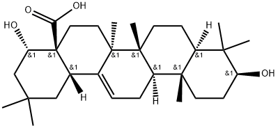 Olean-12-en-28-oic acid, 3,22-dihydroxy-, (3β,22α)- Structural