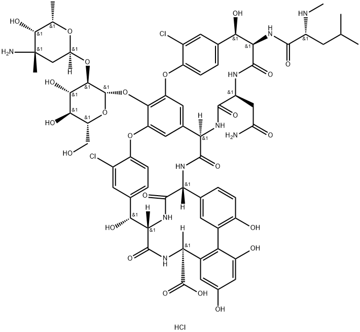 Vancomycin hydrochloride Structural