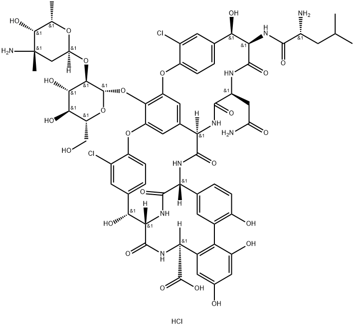 Vancomycin, 56-demethyl-, hydrochloride (1:) Structural