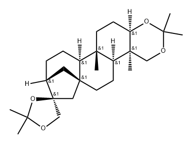 Kaurane-3α,16,17,18-tetrol, cyclic 3,18:16,17-diacetal with acetone, (-)- (8CI) Structural