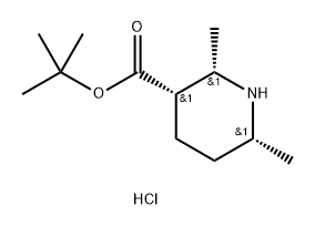 rac-tert-butyl (2R,3R,6S)-2,6-dimethylpiperidine-3-carboxylate hydrochloride, cis Structural