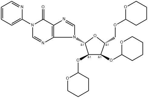 Inosine,1-(2-pyridinyl)-2",3",5-tris-O-(tetrahydro-2H-pyran-2-yl)- Structural