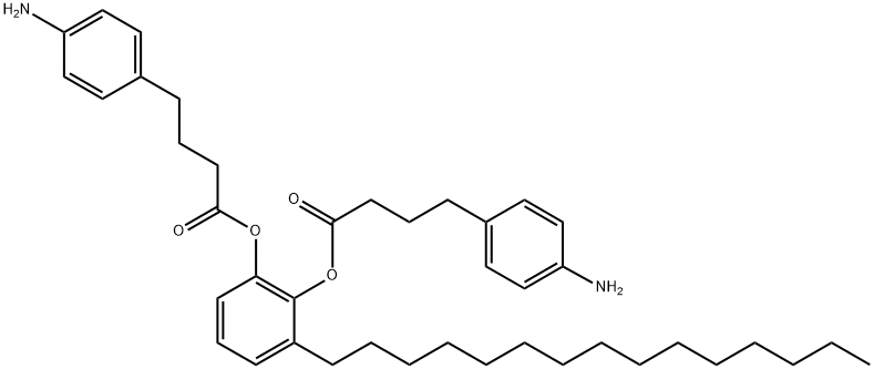 Benzenebutanoic acid, 4-amino-, 1,1'-(3-pentadecyl-1,2-phenylene) ester Structural