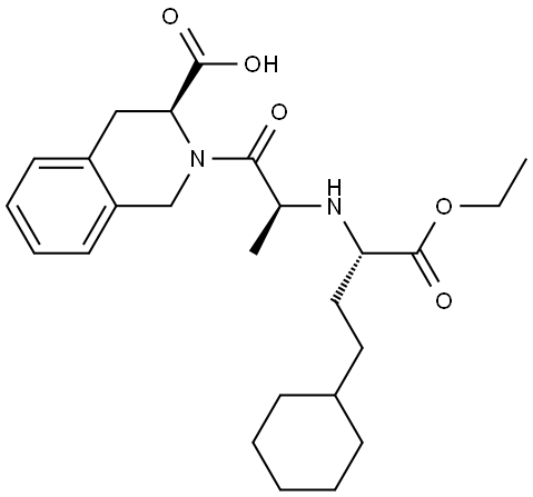 (3S)-2-[2-[[(2R)-4-cyclohexyl-1-ethoxy-1-oxobutan-2-yl]amino]propanoyl]-3,4-dihydro-1H-isoquinoline-3-carboxylic acid Structural